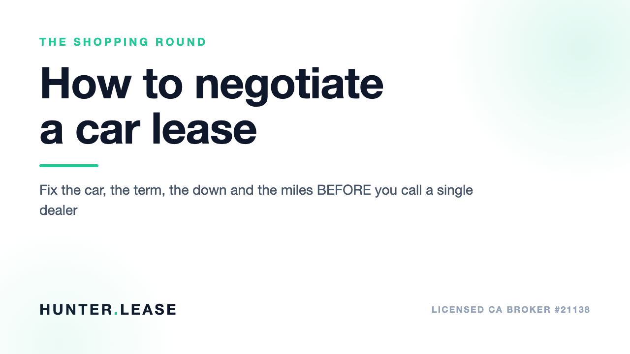 How to negotiate a car lease: the shopping round method
